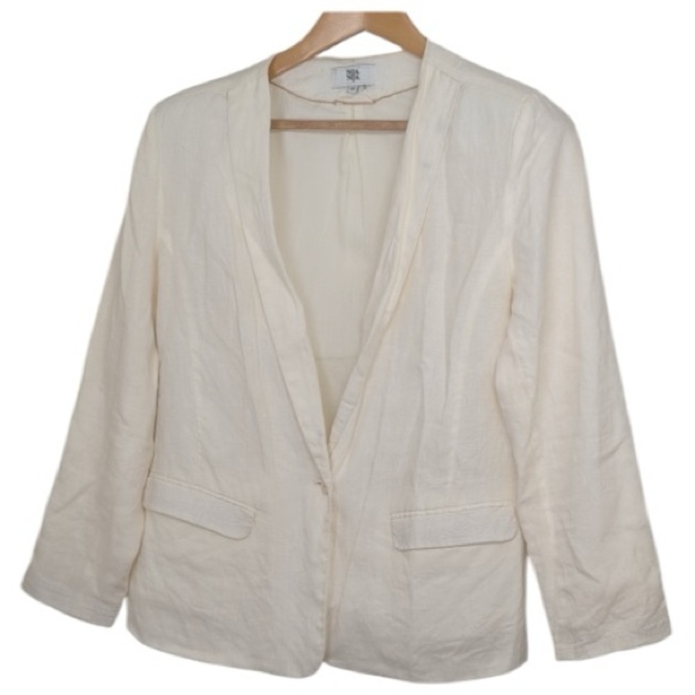 Noa Noa | Women's Cream Linen Blazer | Size L